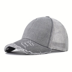 Unisex Ripped Baseball Cap Washed Street Wear Peaked Hat
