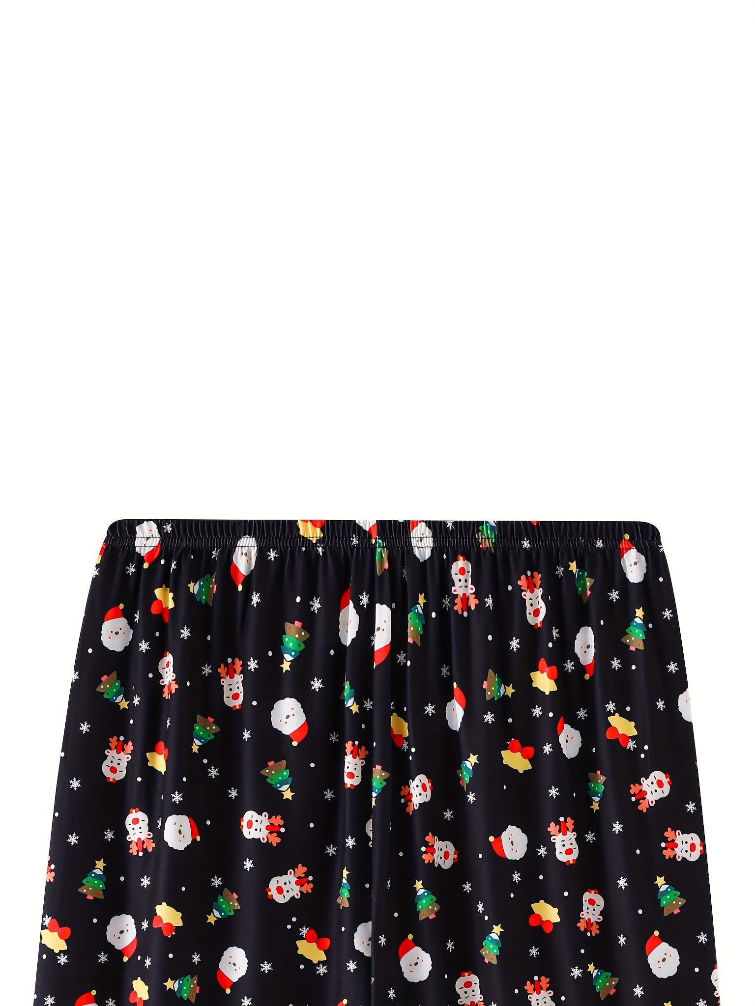  Christmas Sleepwear: Reindeer & Santa Claus Print High Stretch Shorts
