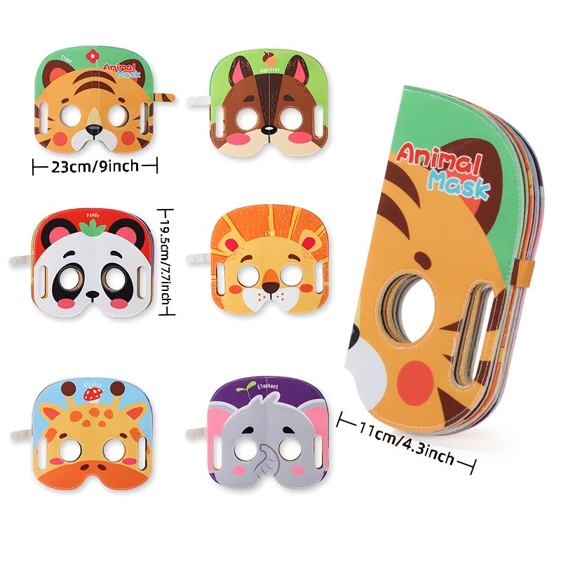 Baby Animal Mask Book Soft Fabric Washable Pages