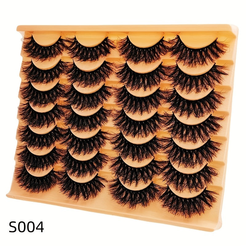 14 Pairs Faux Mink Lashes Thick Fluffy Dramatic Volume Reusable Makeup