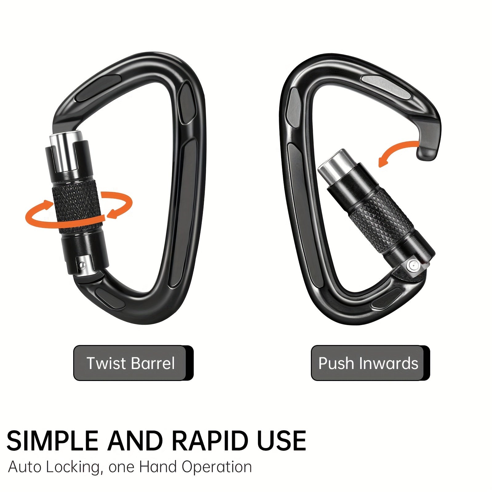1pc 25KN Auto Lock Aluminum Carabiner Outdoor Climbing Camping Hiking Rescue