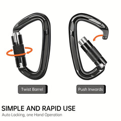 1pc 25KN Auto Lock Aluminum Carabiner Outdoor Climbing Camping Hiking Rescue