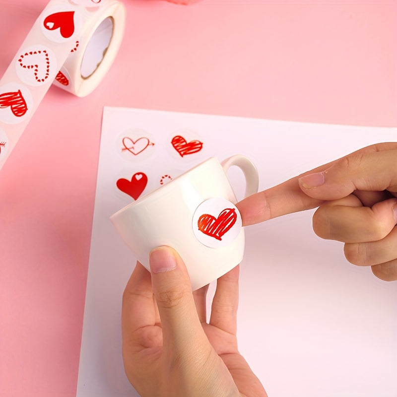 500pcs Gift Heart Stickers Doodle Decoration Sealing Stickers