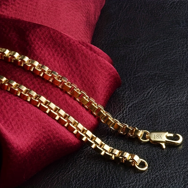 4mm Box Chain Plated Necklace Christmas Thanksgiving