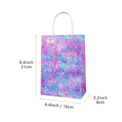 12pcs Mermaid Party Favor Bags Goodie Bags For Mermaid Candy Treat Bags