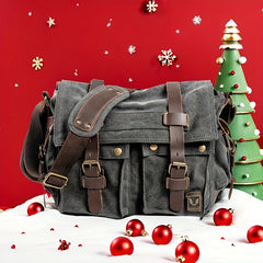Vintage Canvas Messenger Bag Large Capacity Shoulder Bag