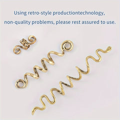 3 Pcs Snake Hair Jewelry For Braids Decoration - Golden