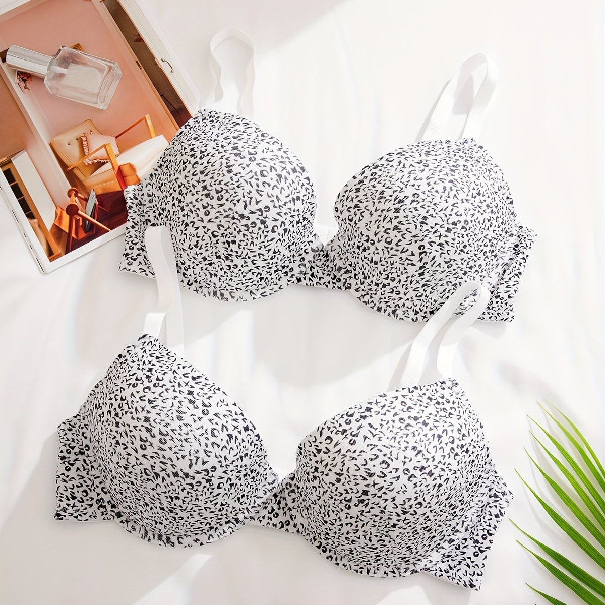 2 Pack Women's Plus Full Cover Underwire Everyday Bras Set