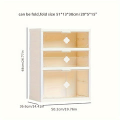 Foldable Shoe Rack with Door Plastic Storage Organizer