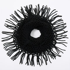 Thickened Scarf Warm Mens Wool Hollow Tassel Circle Scarf Snow Weather