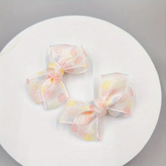 2pcs Baby Girls Mesh Bow Hair Clips Princess Headwear Hair Accessories