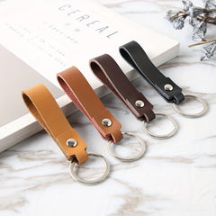 Leather Car Keychain Motorcycle Retro Key Fob Chain Pendant Women