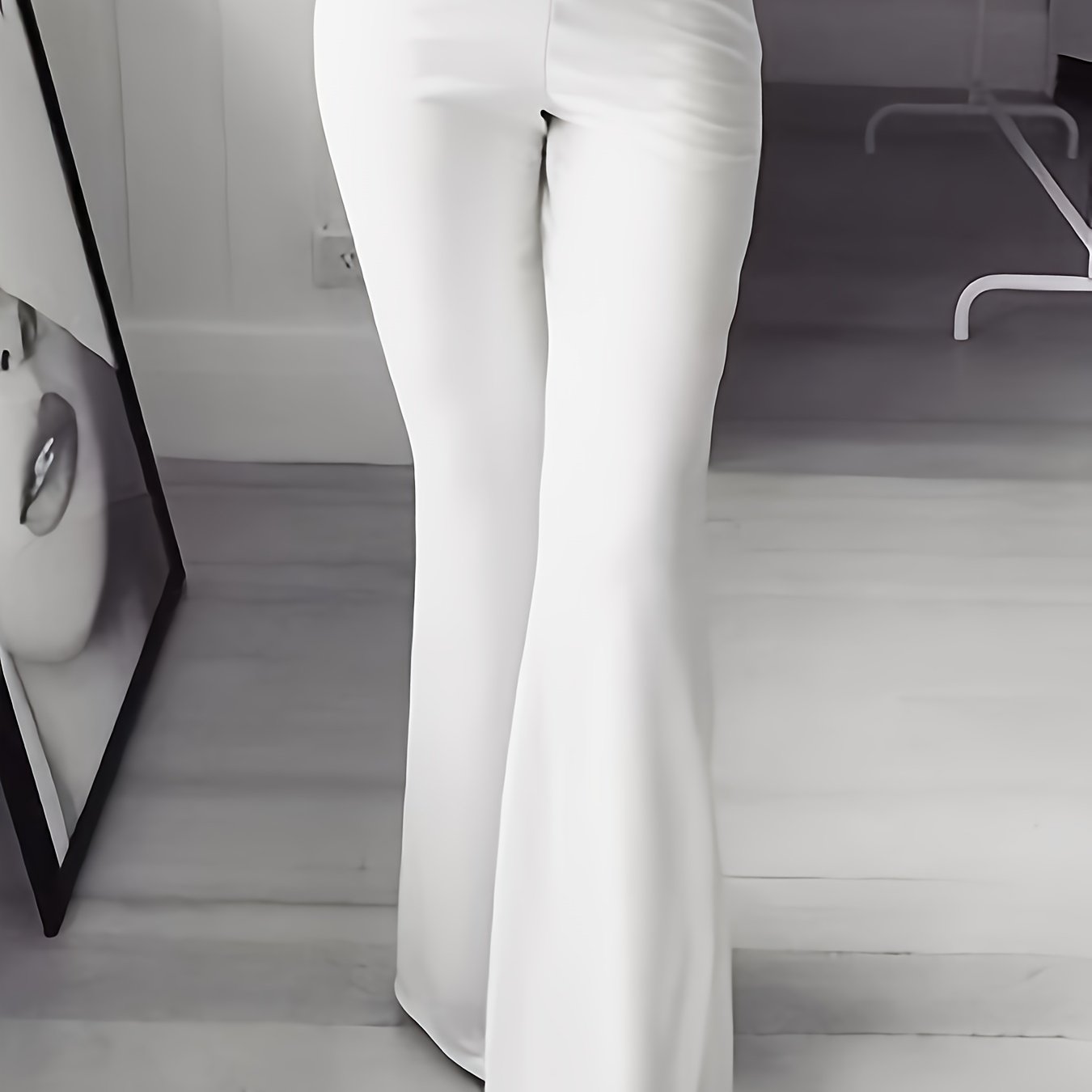 Women's Plus Size Solid High Rise Flared Leg Pants