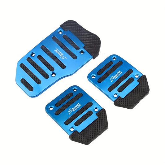 3 Pcs Car Pedal Set Aluminum Alloy Non-slip Manual Accelerator Pedal