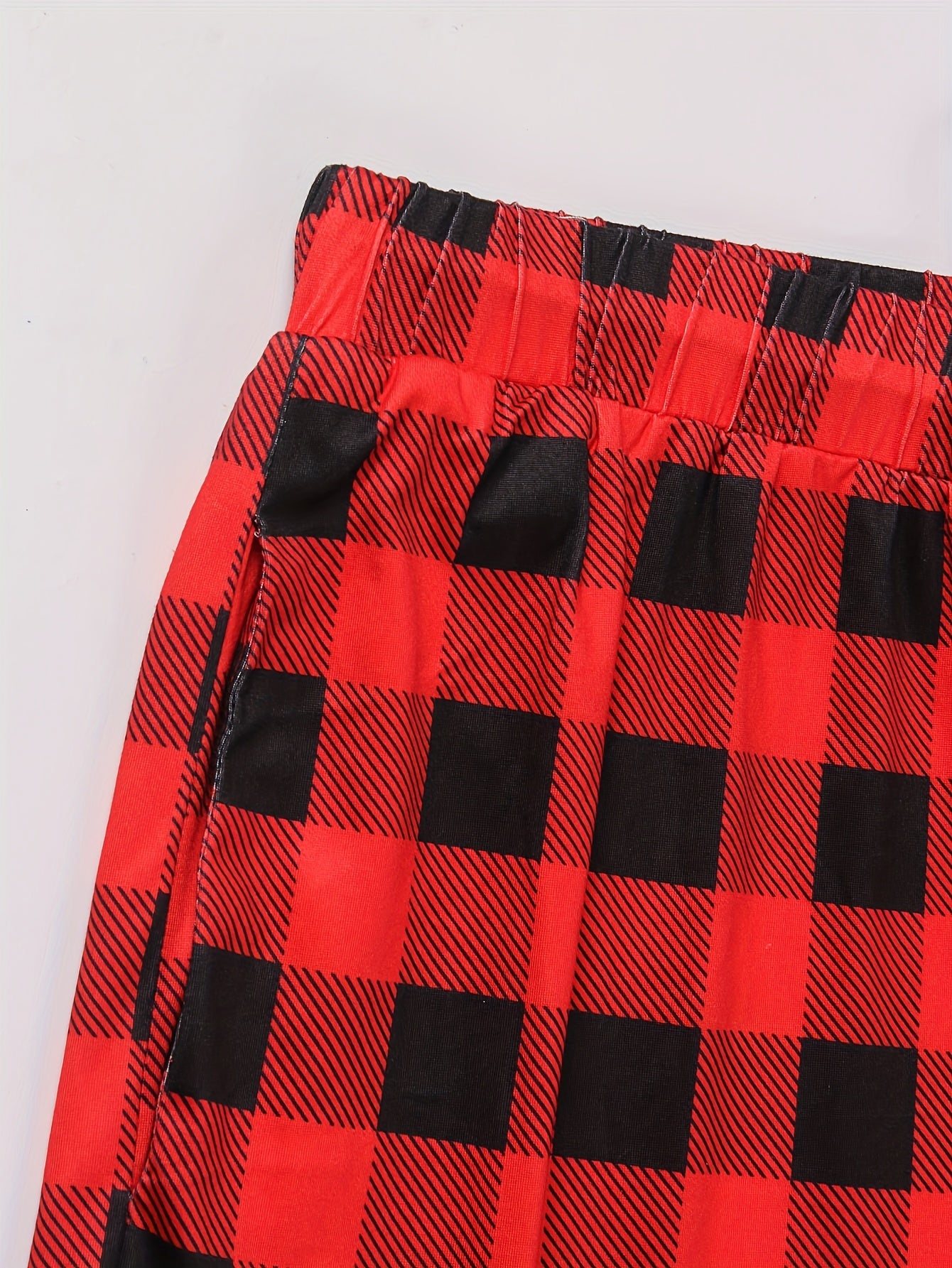  Gingham Print High Rise Tapered Leg Trousers