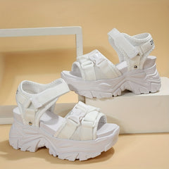 Women's Platform Sandals Hook & Loop Strap Comfort Shoes