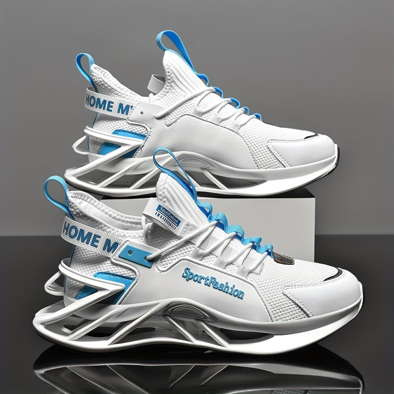 Men's Letter Print Mesh Blade Sneakers Outdoor Running Shoes