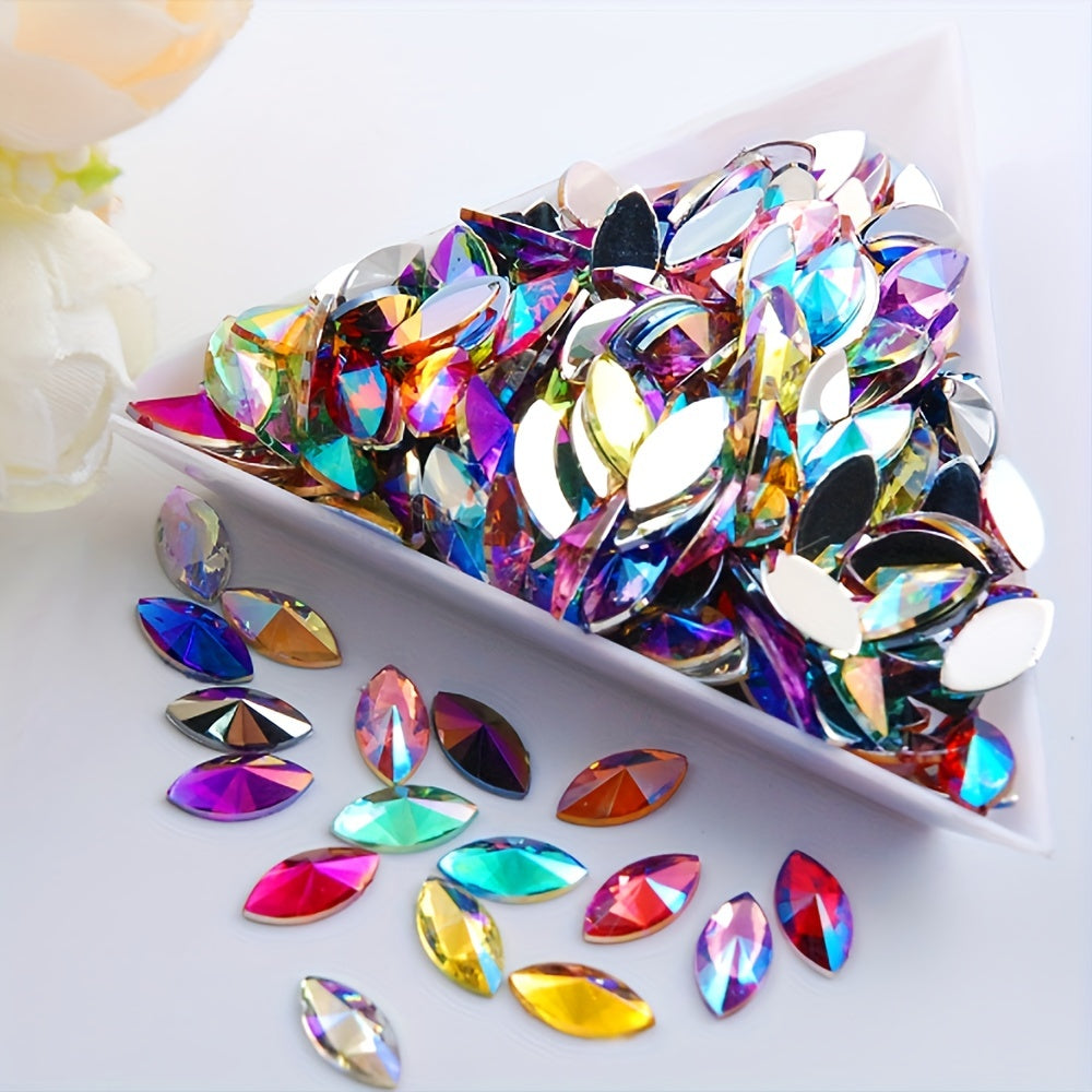 30pcs Colorful Horse Eye Rhinestone Charms for DIY Jewelry Making