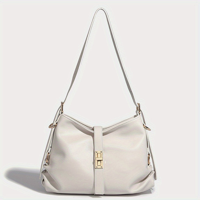 Women's Medium Tote Bag with Metal Buckle Closure