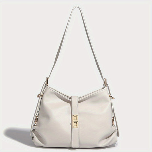 Women's Medium Tote Bag with Metal Buckle Closure