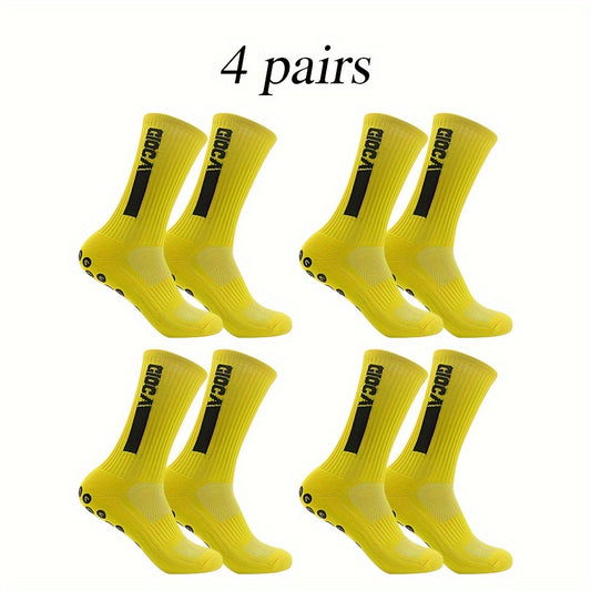 Anti Slip Football Socks With Grip Pads Breathable Sweat-absorbing
