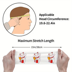 Lucky Cat Unisex Sports Headband Sweat Wicking Stretchy & Breathable Polyester