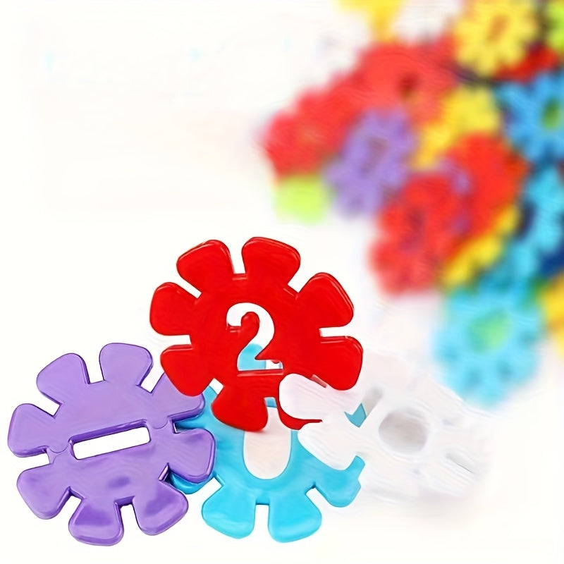Snowflake Building Blocks Set with Numbers Letters & More