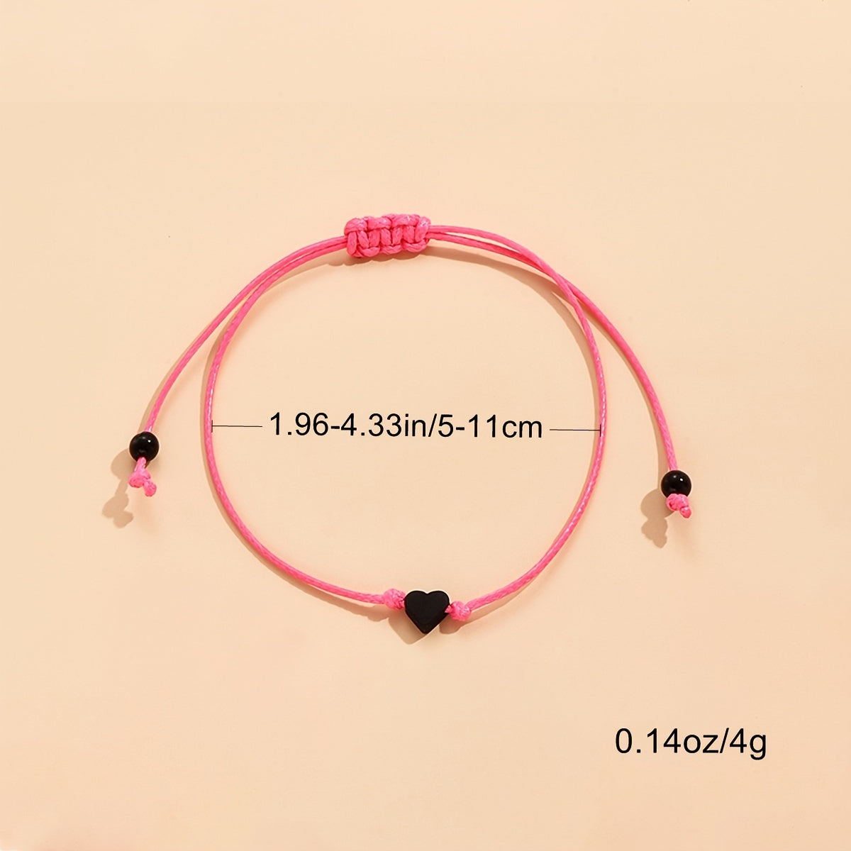 3 Pcs Rope Bracelet Heart Shape Adjustable Friendship Bangles