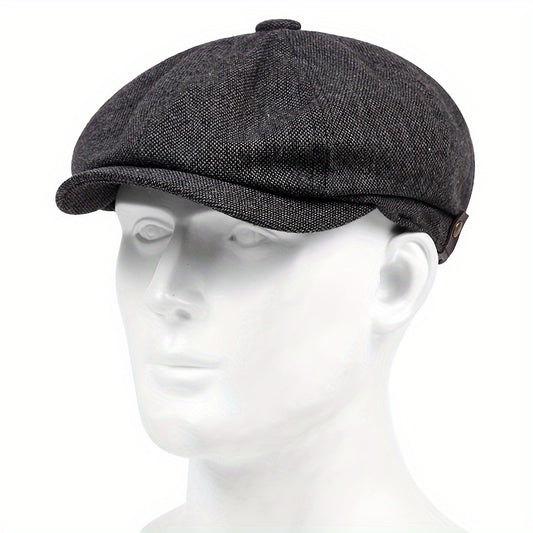 Men's Plaid Newsboy Hat Sunscreen Beret for Outdoor Use