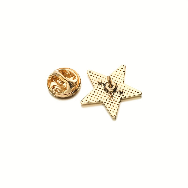 Five-pointed Star Shape Letter Brooch Backpack Pin