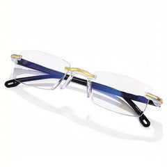 Anti Light Rimless Glasses Unisex Ultralight Intelligent Zoom Glasses