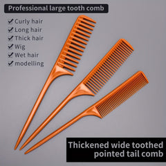 3pcs Hair Comb Set Detangling Rat Tail Wide Tooth Portable Styling Accessory