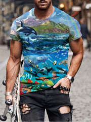 Men's Marine Life Graphic T shirt 3D Digital Print Casual Tee