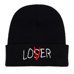 1pc LOSER Pattern Men's Knitted Cap Winter Warm Cap