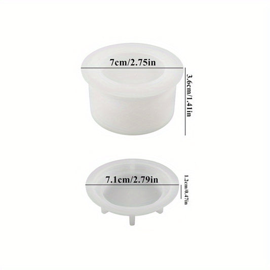 DIY Cement Jar Silicone Mold Gypsum Candle Holder With Lid Resin Mold