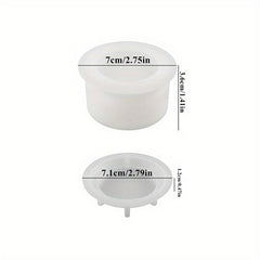 DIY Cement Jar Silicone Mold Gypsum Candle Holder With Lid Resin Mold