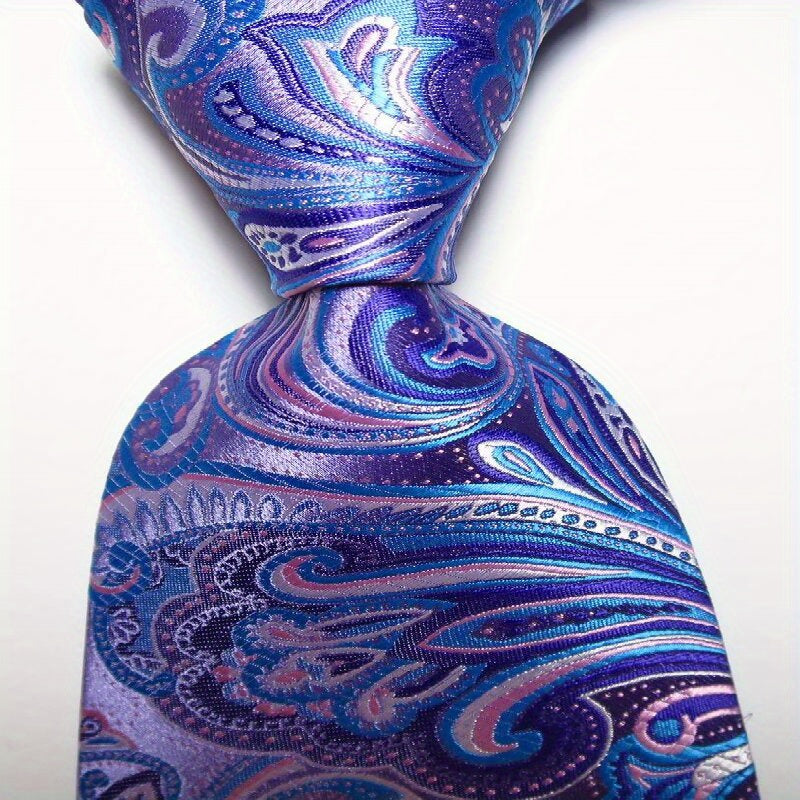 Red Purple Paisley Tie Floral Necktie Business Outfit 54in