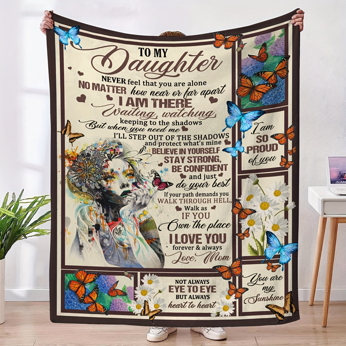 To My Daughter Soft Throw Blanket for Home & Outdoor Use