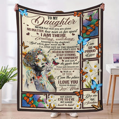 To My Daughter Soft Throw Blanket for Home & Outdoor Use