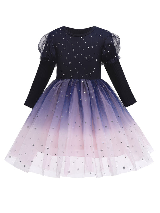 Girls Puff Sleeve Tutu Princess Dress for Christmas Party