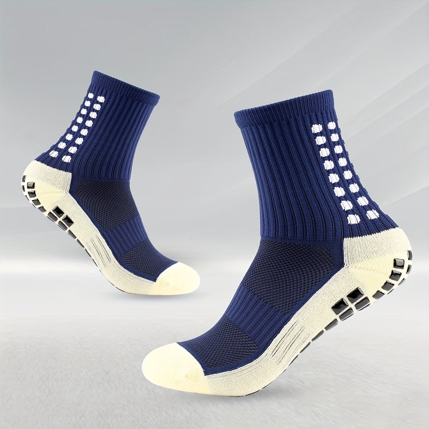 Men's Soccer Non-Slip Crew Socks Thickened Grip Football Socks