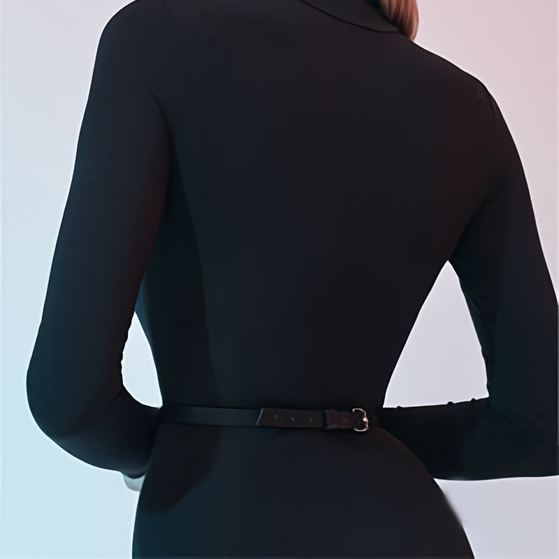 Women's PU Leather Waist Belt O Ring Elastic Belts
