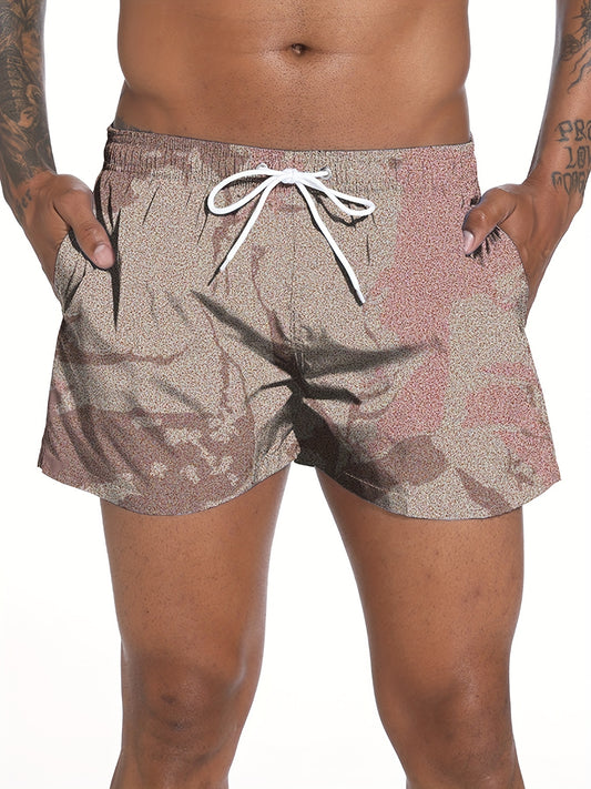 Men's Gradient Camo Swim Trunk with Mesh Lining - Quick Drying