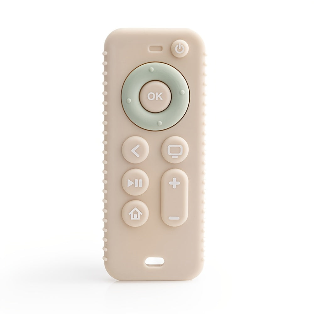 Silicone Remote Control Teether for Youngsters Soft Safe Chew Toy in Pink