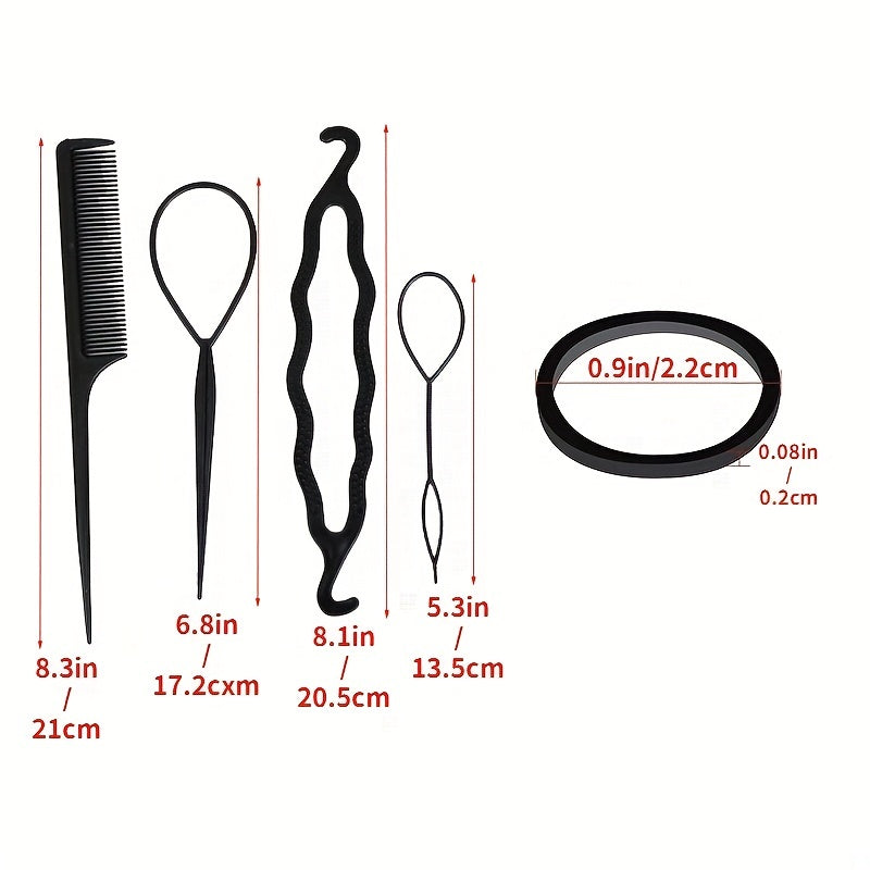 500-1000pcs Elastic Rubber Bands + 4pcs Hair Styler Bun Maker