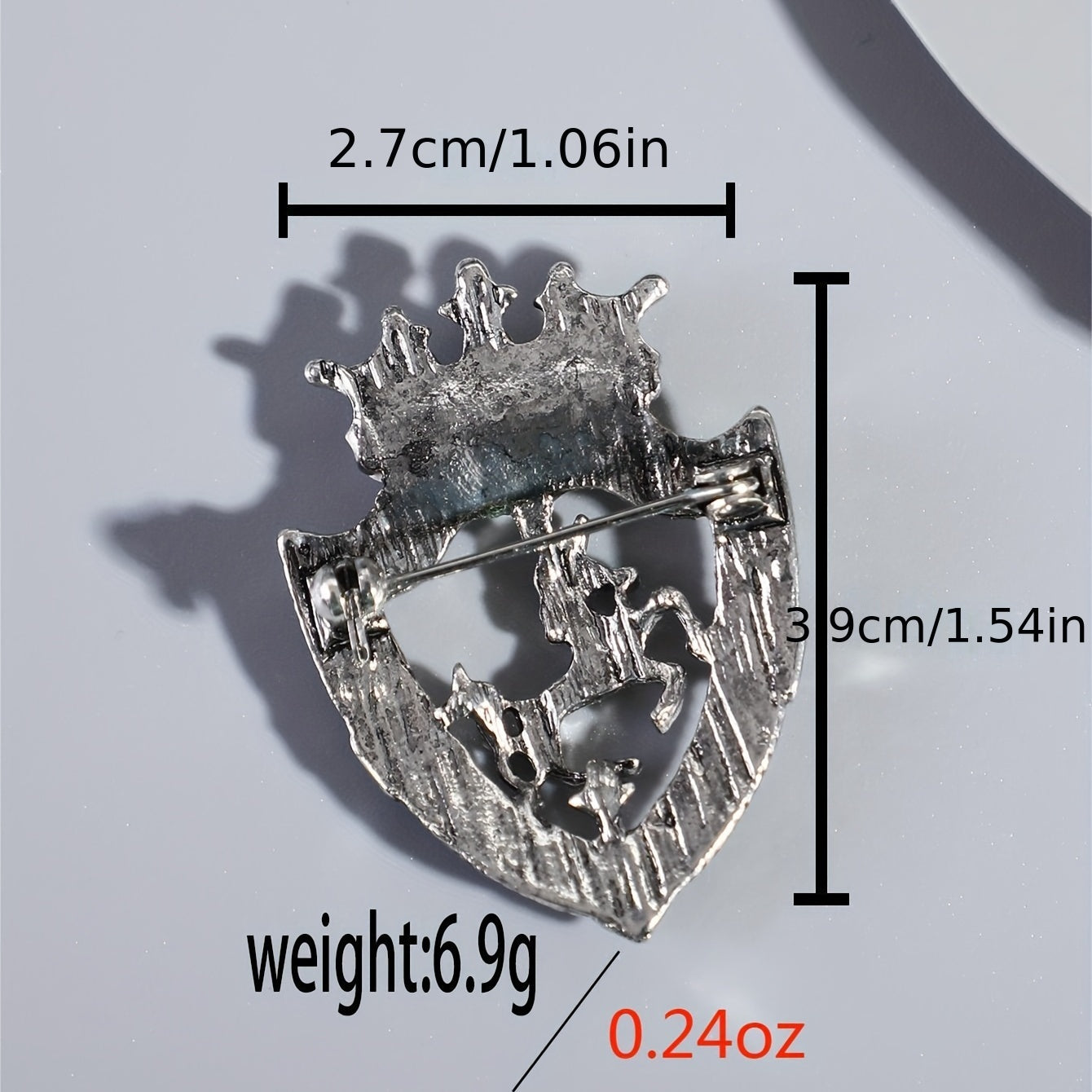 Vintage Shield Horse Men's Brooch
