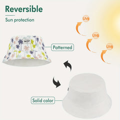 Unisex Reversible Cotton Bucket Hats for Summer Travel Beach