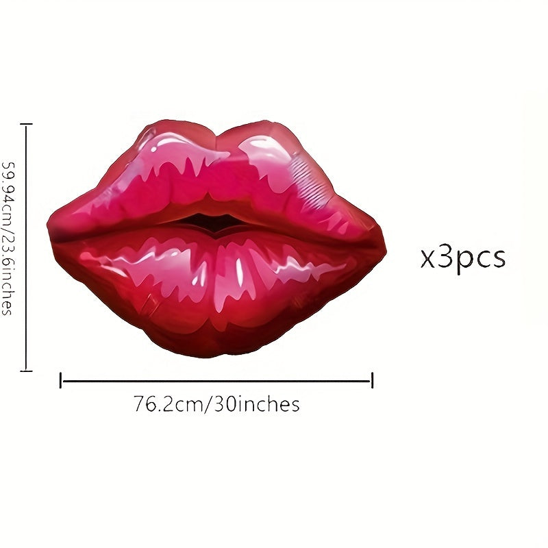 3pcs Lipstick Balloon Set Birthday Party Decoration