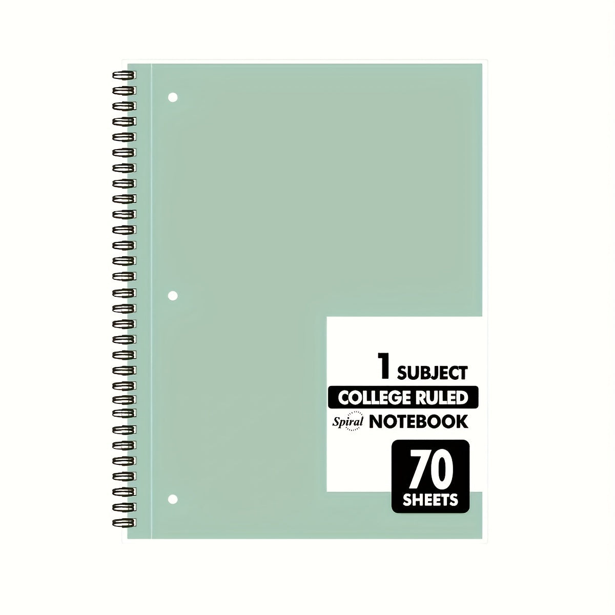 1pc Spiral Notebook 1 Subject College Ruled Paper 70 Sheets