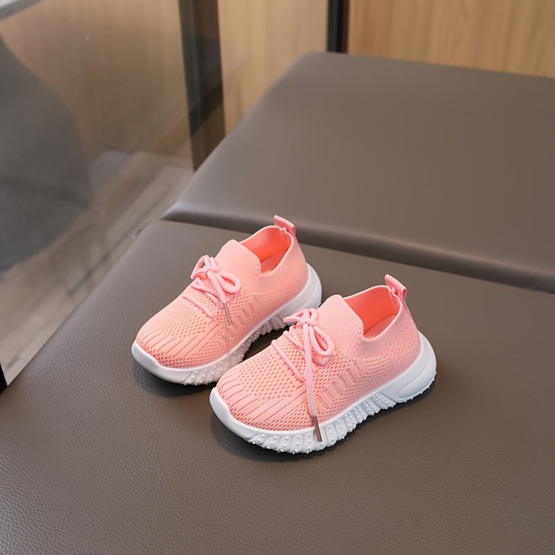 Solid Woven Shoes for Girls Lightweight Non-slip Sneakers All Seasons